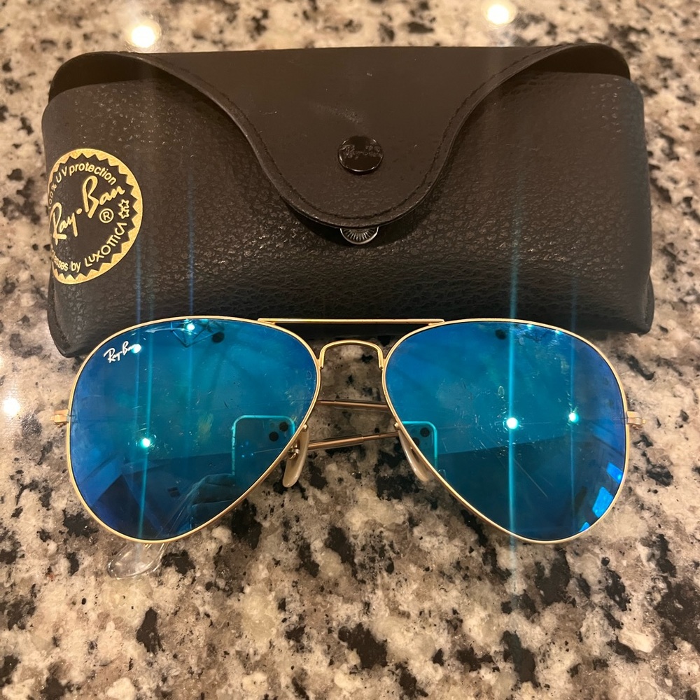 Ray Ban Aviator Large Metal Sunglasses (Blue)